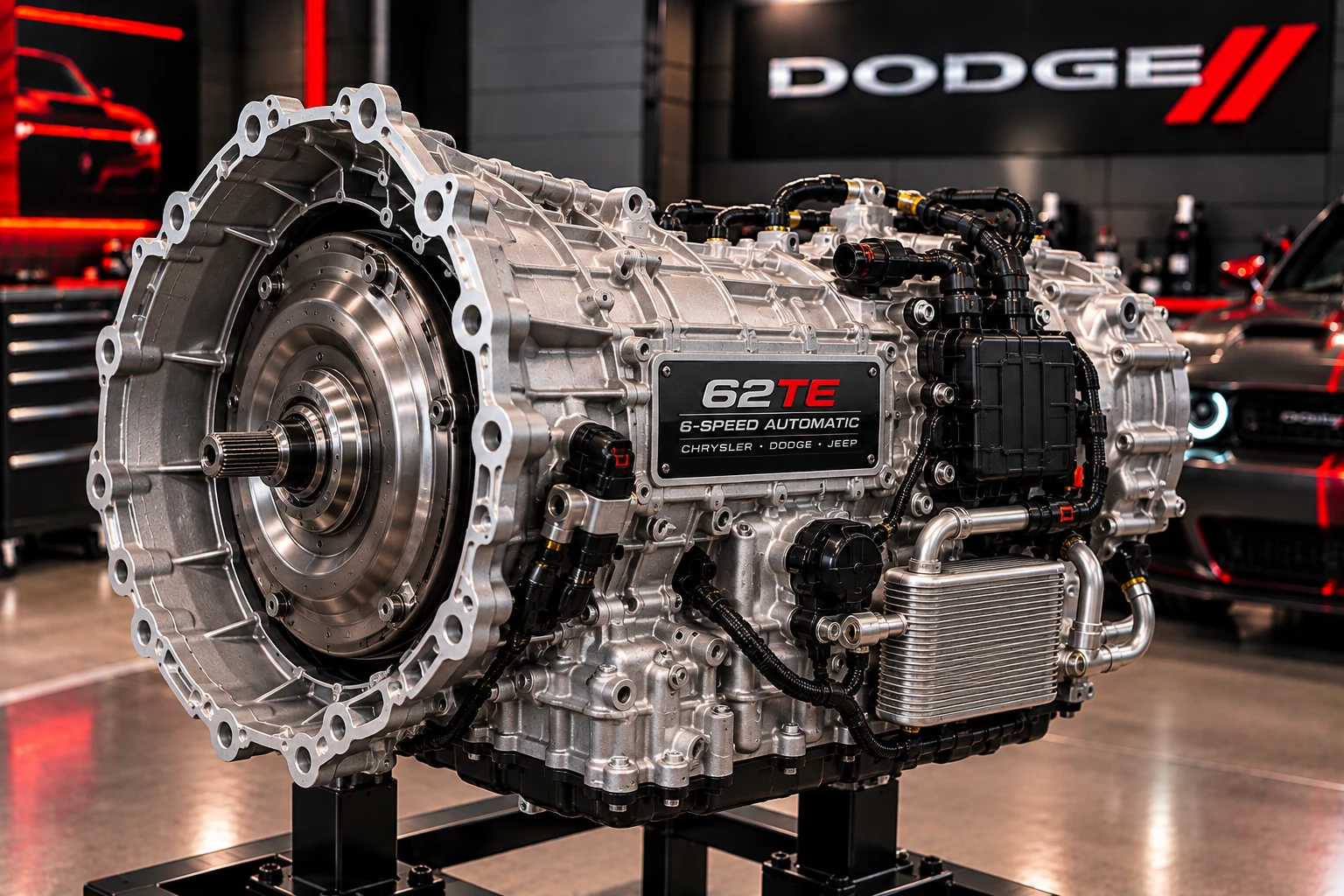 Illustrative rendering of Chrysler/Dodge 62TE six-speed automatic transmission