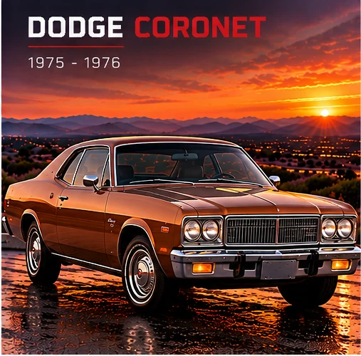 AI-generated editorial illustration: 1975–1976 (B-body) (Coronet)