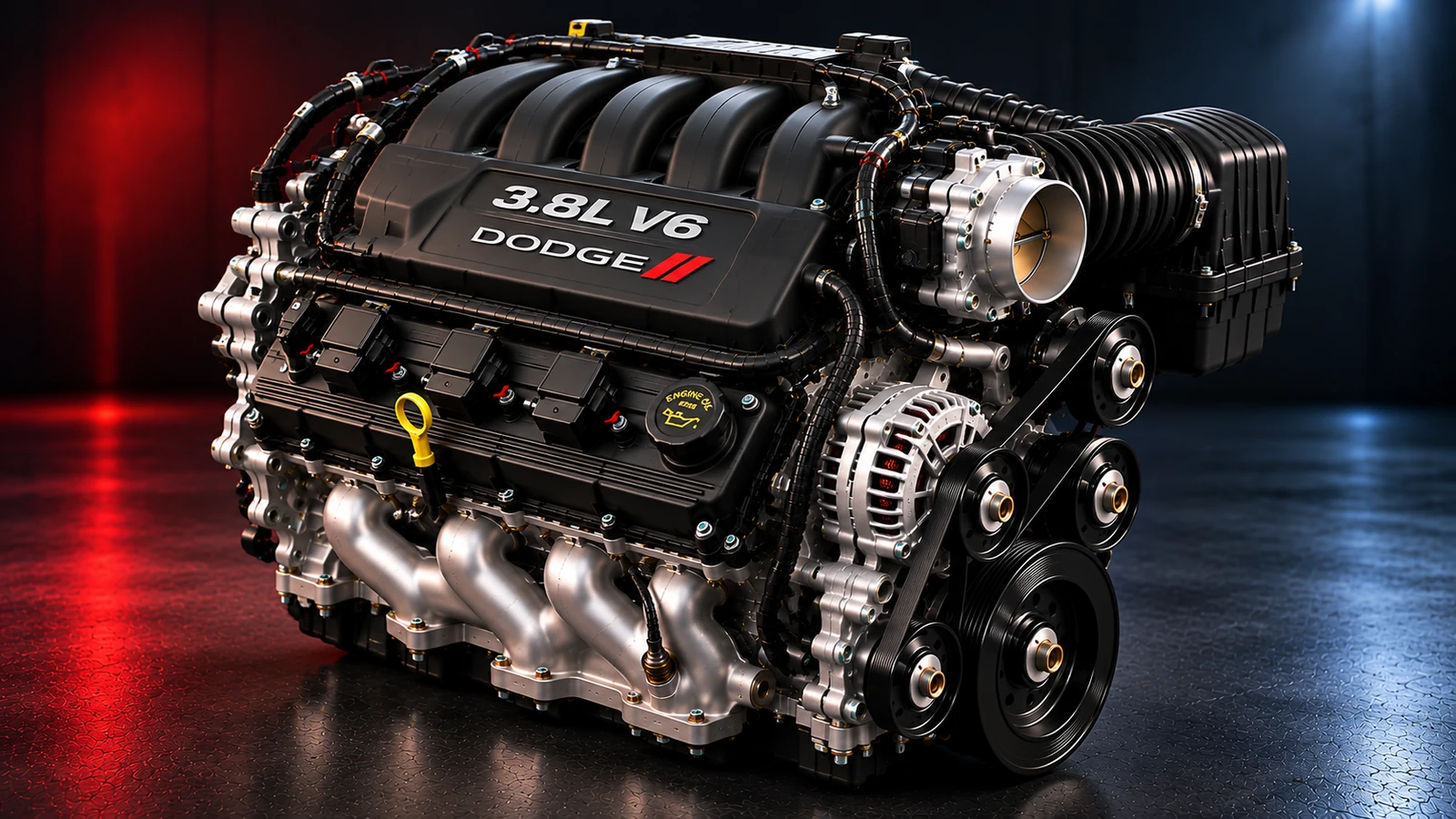 AI-generated editorial illustration: 3.8L V6 (2010 Caravan)
