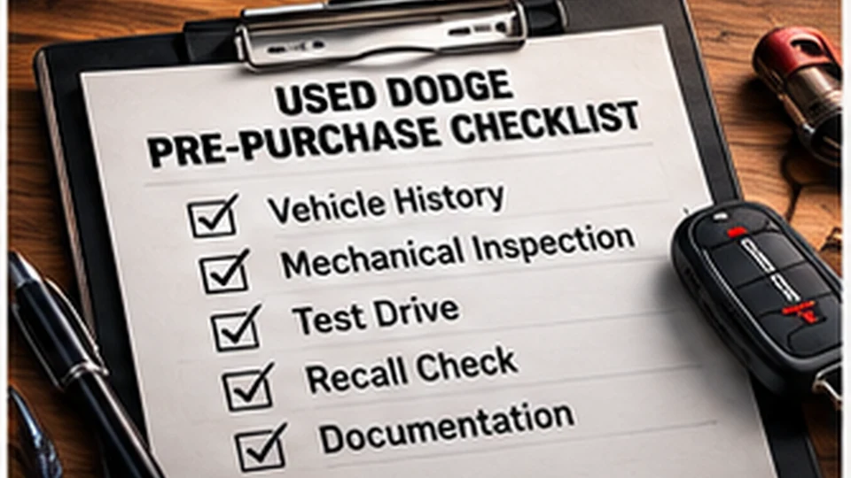 Concept illustration for used dodge pre purchase checklist