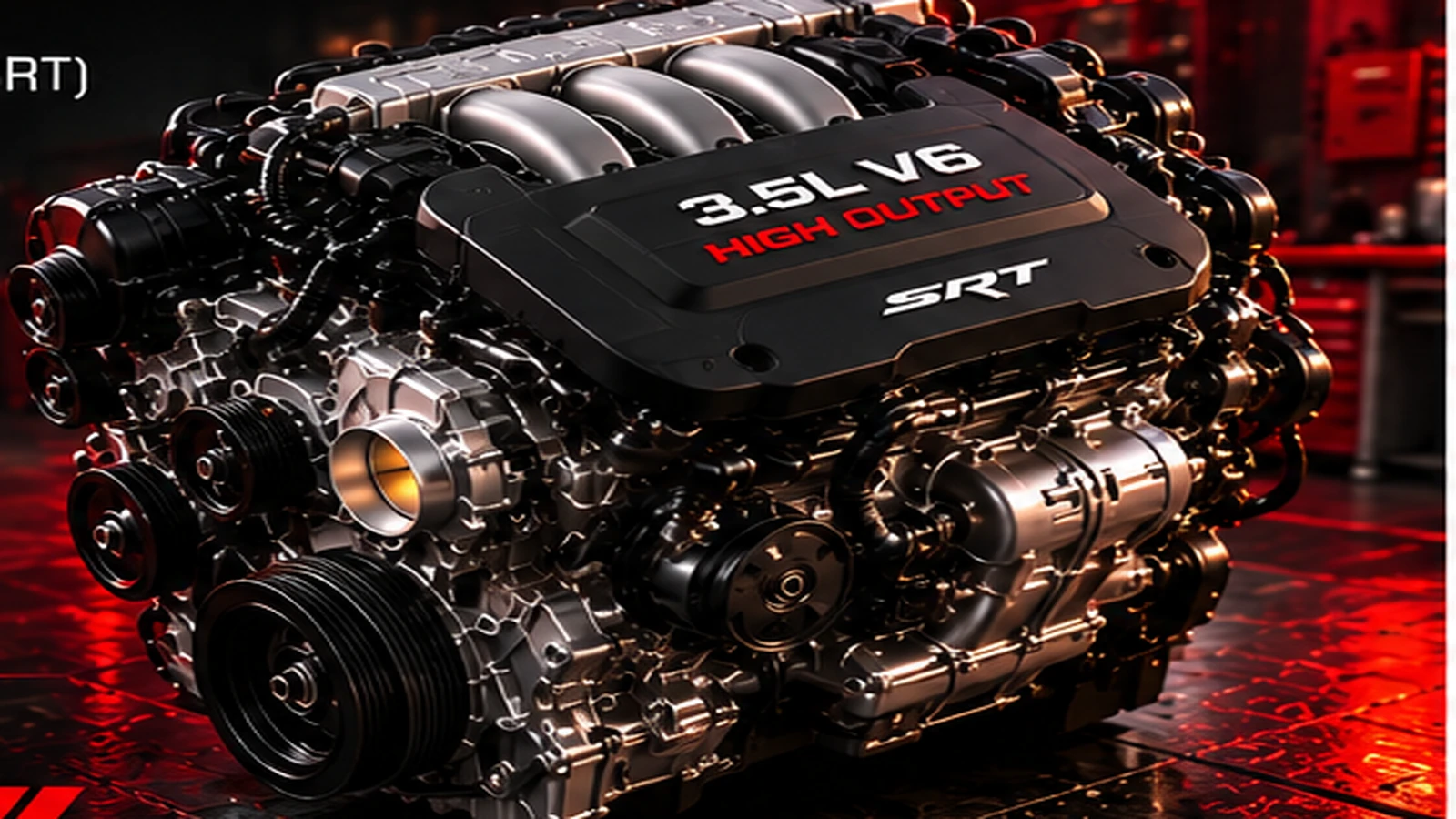 AI-generated editorial illustration: 3.5L High Output V6 (2009 Challenger)