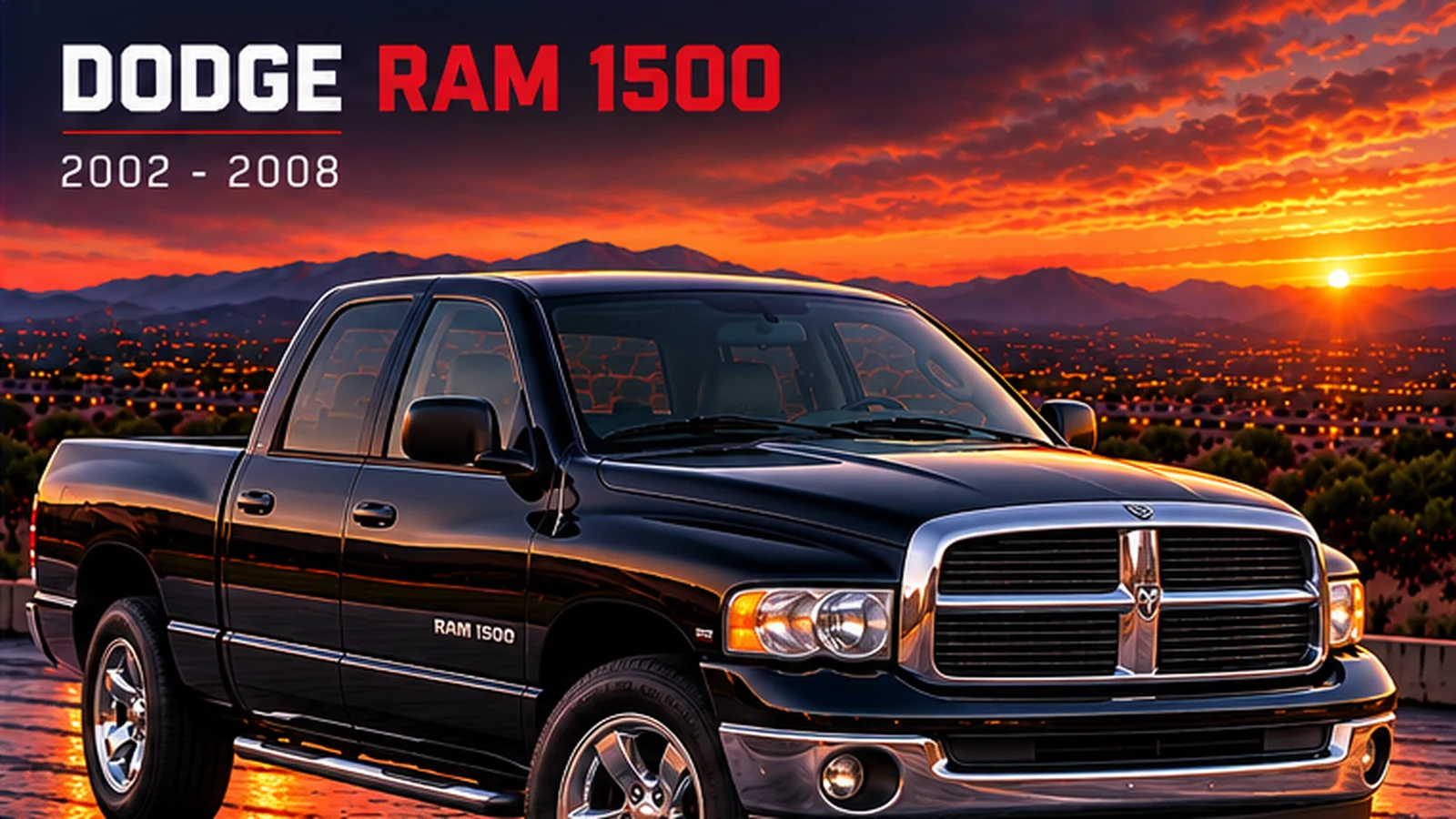 AI-generated editorial illustration: 2003–2007 (DR) (Ram 1500)