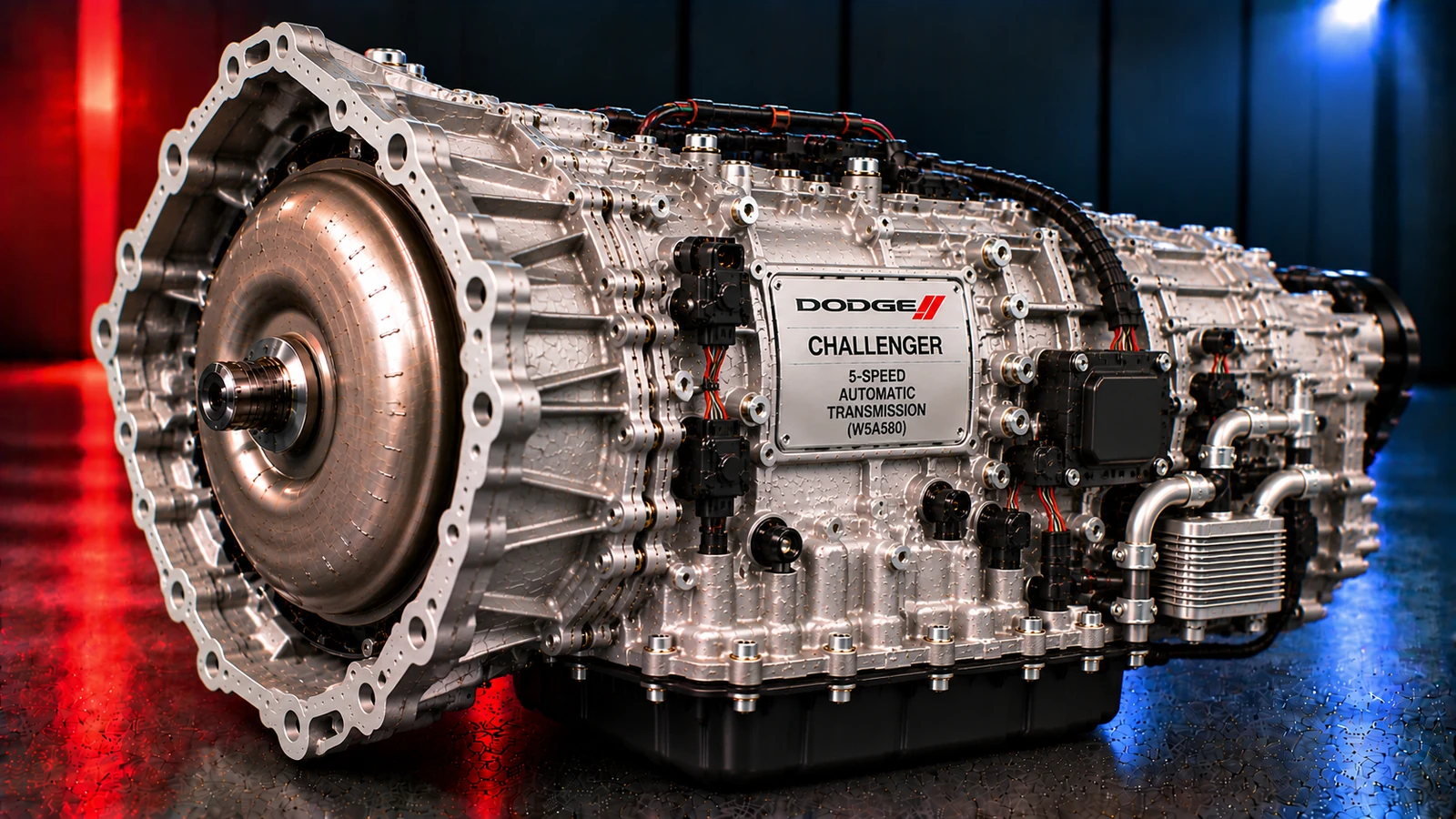AI-generated editorial illustration: 5-speed automatic (2009 Challenger)