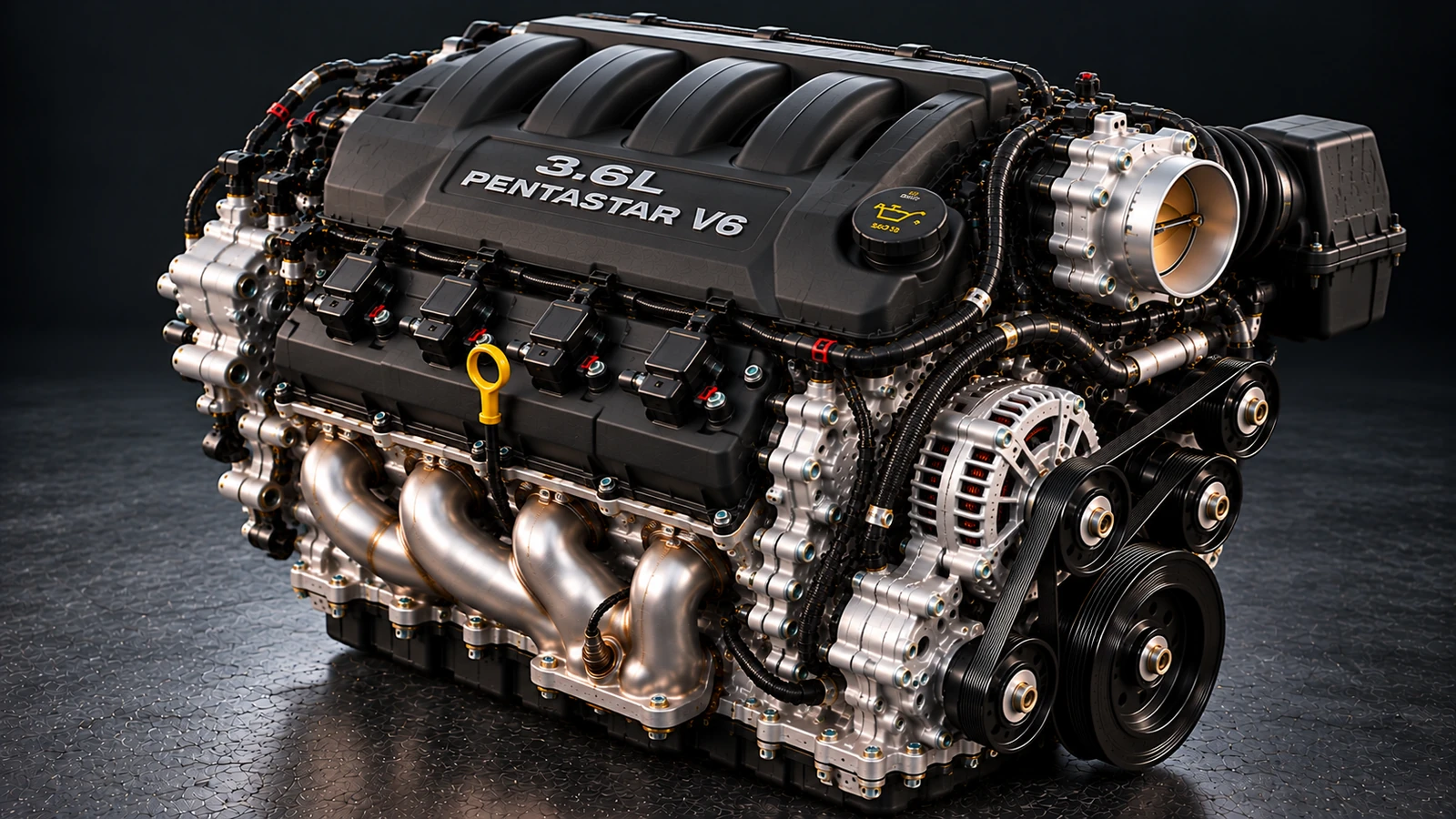 AI-generated editorial illustration: 3.6L Pentastar V6 (2014 Avenger) (2014 Avenger)
