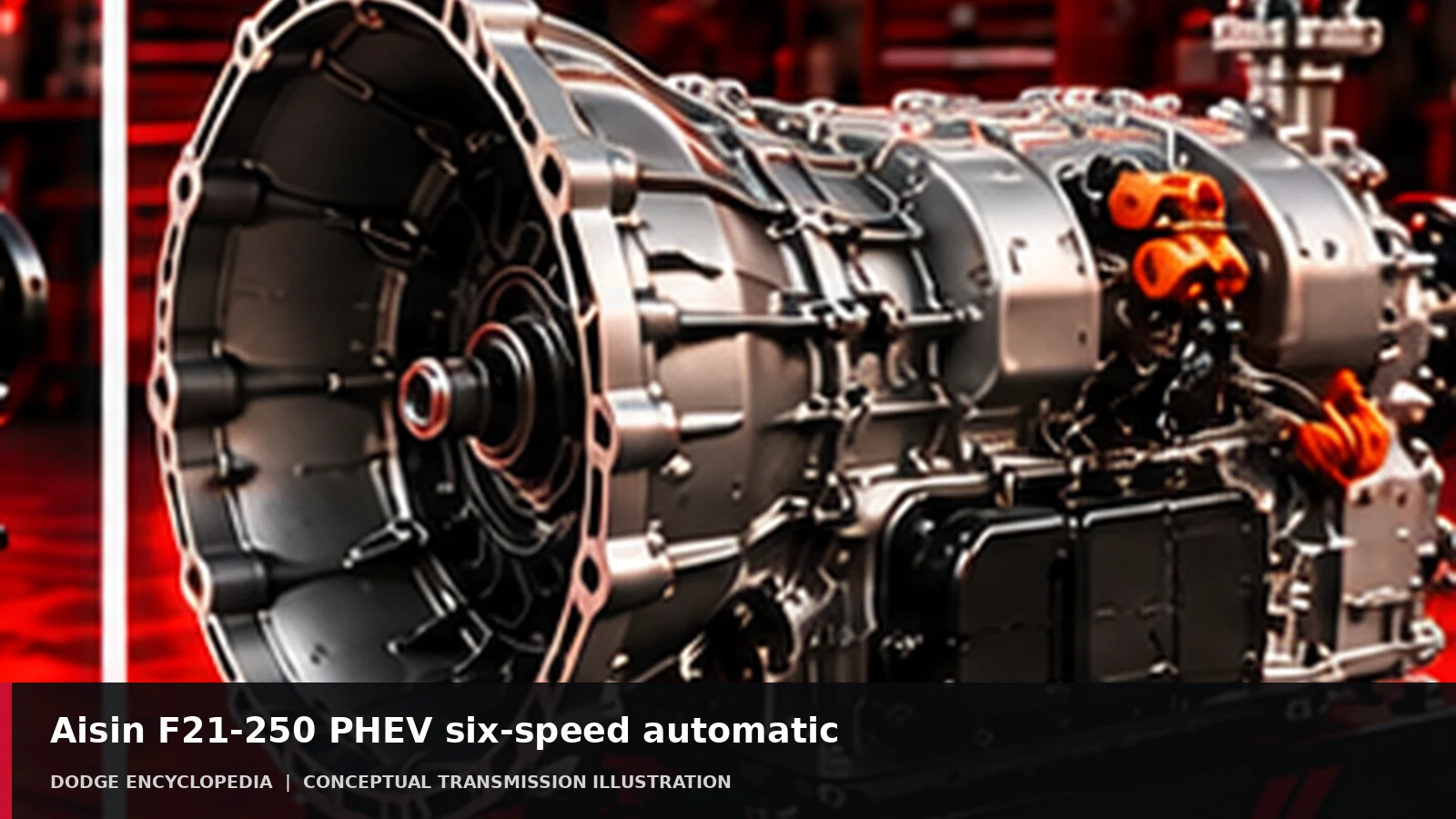 AI-generated editorial illustration: Aisin F21-250 PHEV six-speed automatic (2024 Hornet)