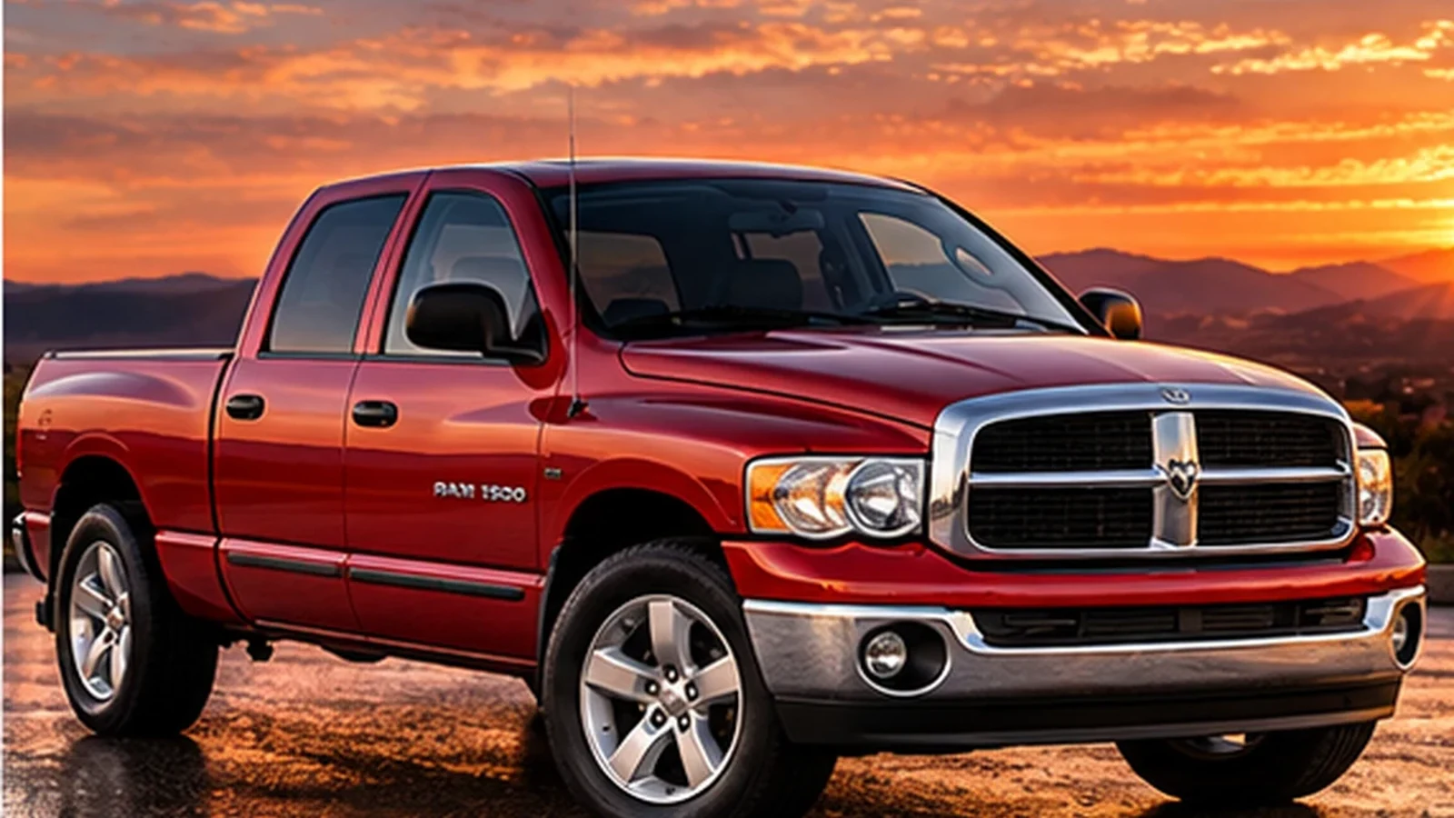 AI-generated editorial illustration of the Dodge Ram 1500