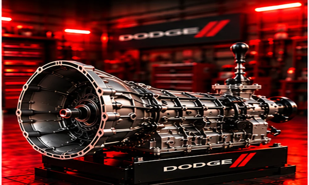 AI-generated editorial illustration: TREMEC 6-speed manual (2023 Challenger)