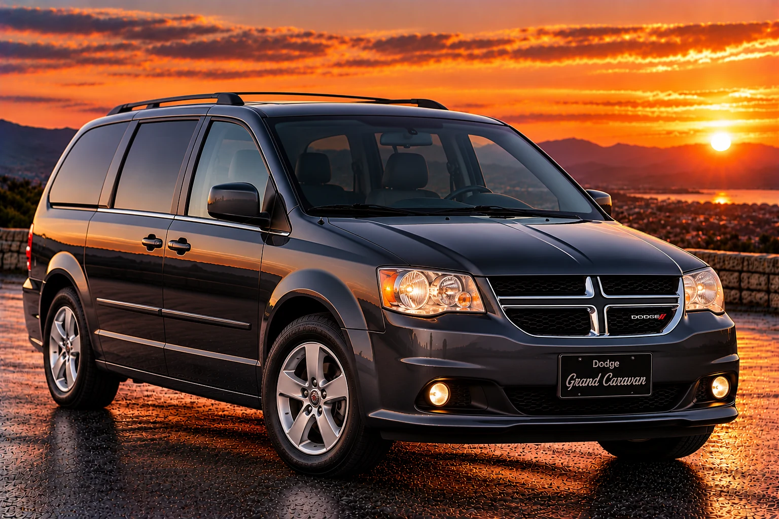 Dodge Grand Caravan (2008–2020), front three-quarter view