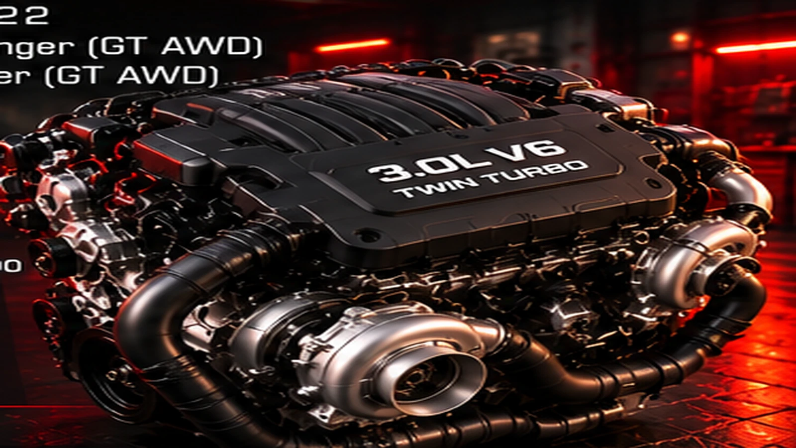 AI-generated editorial illustration: 3.0L DOHC Twin-Turbo V6 (1994 Stealth)