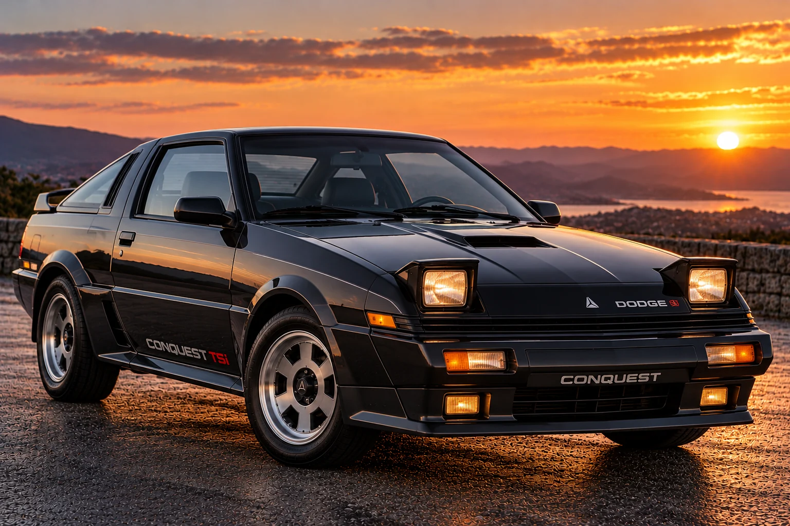 1984–1986 Dodge Conquest turbocharged sports coupe, front three-quarter view
