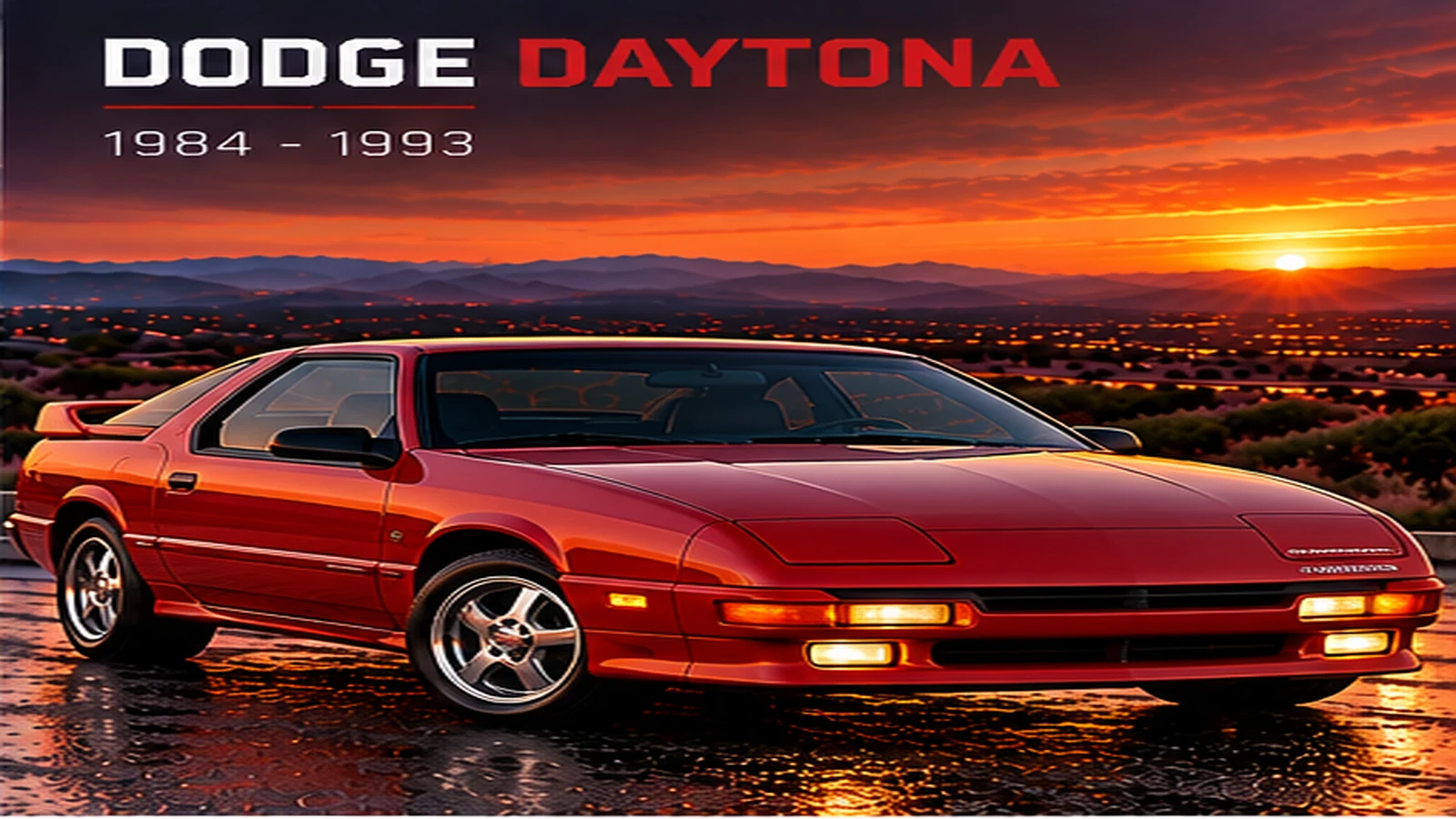 AI-generated editorial illustration: 1984–1993 (Daytona)