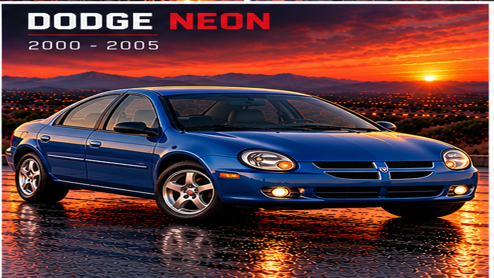 AI-generated editorial illustration: 2000–2005 (Neon)