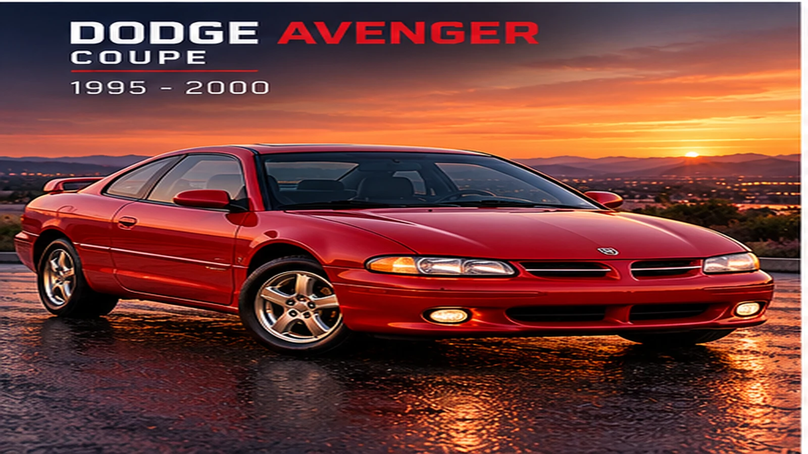 AI-generated editorial illustration: 1995–2000 (coupe) (Avenger)