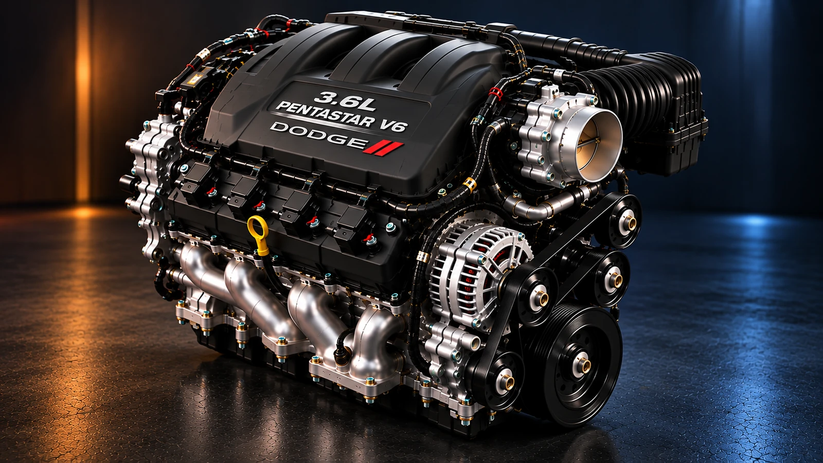 AI-generated editorial illustration: 3.6L Pentastar V6 (2024 Durango) (2024 Durango)