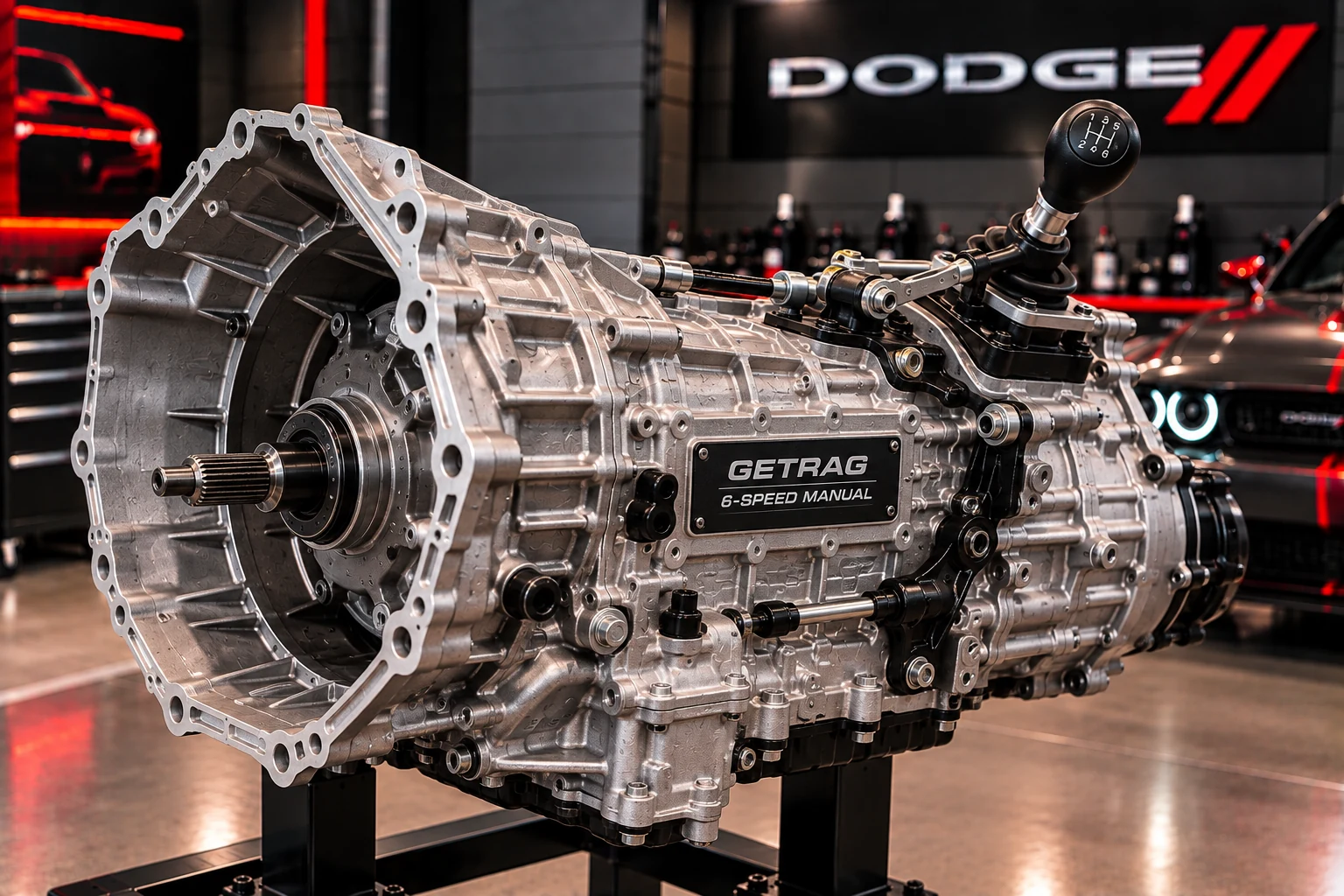 Illustrative rendering of Getrag six-speed manual transmission
