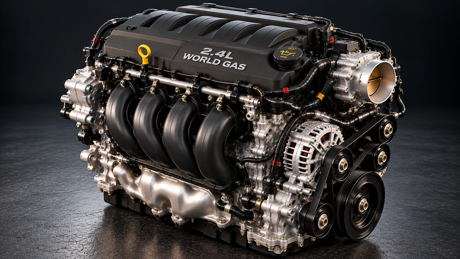 AI-generated editorial illustration: 2.4L World Gas I4 (2014 Avenger)